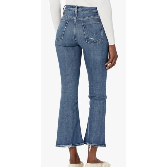 New Hudson Women's (32) Barbara High Rise Bootcut Crop Raw Hem Blue Jeans $195 - Picture 3 of 15